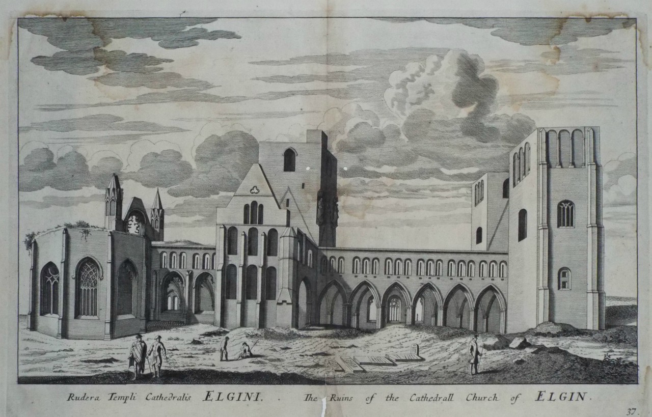 Print - Rudera Templi Cathedralis Elgini. The Ruins of the Catherdrall Church of Elgin.